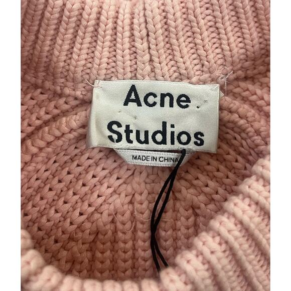 Acne Studios Katan Heavy Rib Knit Sweater Jumper Pale Dusty Pink Men's Size XS - Picture 8 of 10